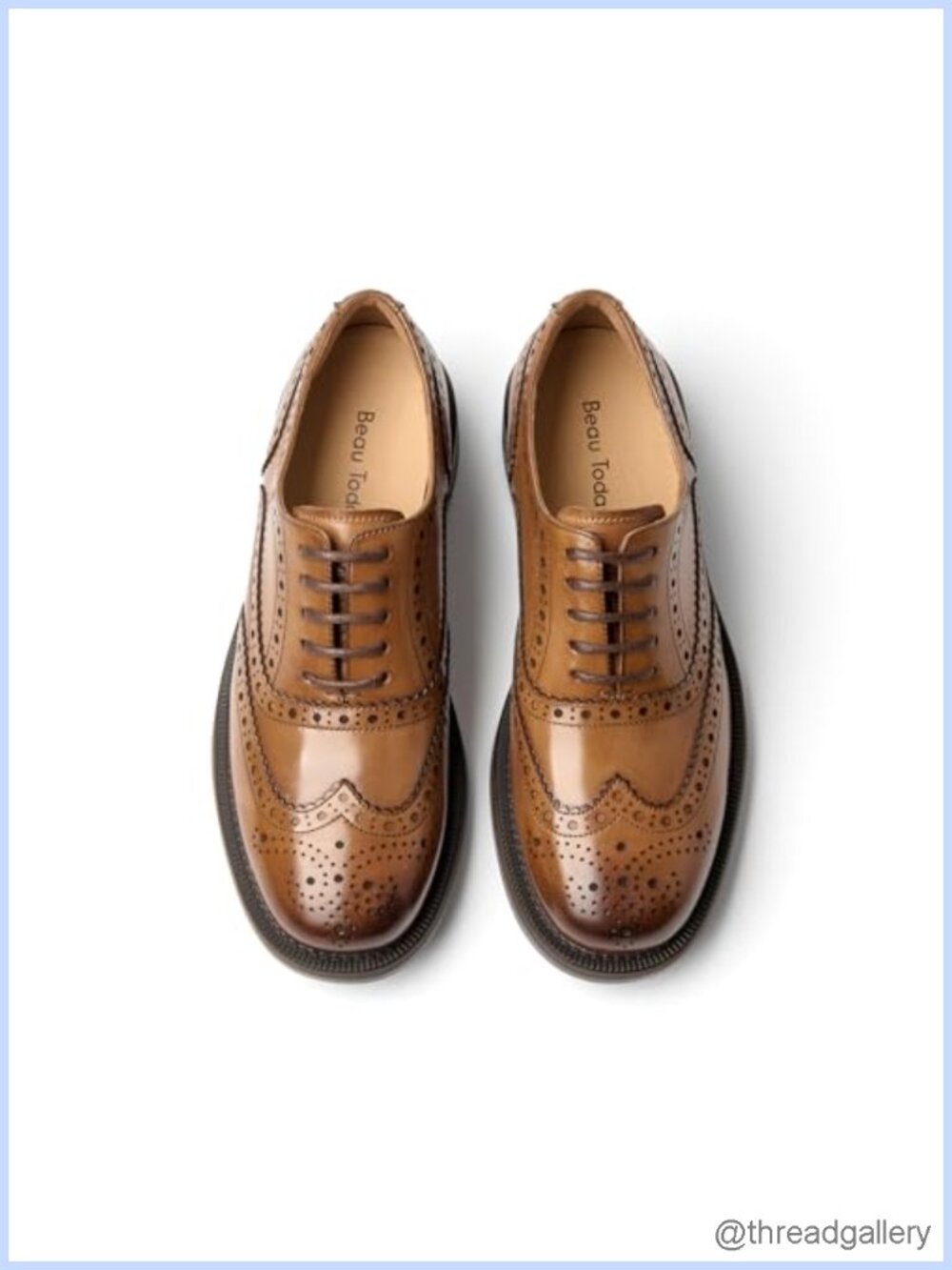 Wingtip Brogue Oxfords Genuine Leather Dress Shoes Low Heel Lace-Up